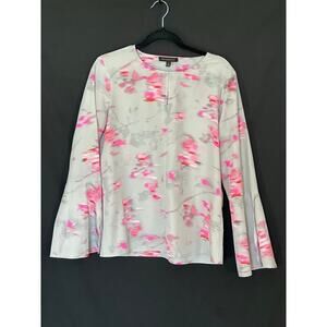 Banana Republic Bell Sleeve Blouse / Size M / Pink and Grey